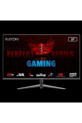 Raydın Mm27rfa-300hz, 27", 1ms, 300hz, Full Hd, 2xhdmı, Dp, Va Led, R1500 Curved, Frameless, Freesyn