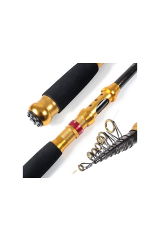 Yuntech01 2.1 Metre Minik Altın Kısa Kollu Olta Kamışı - Metal Ve Karbon Malzeme, Taşıma Çantası Dahil