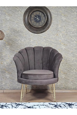 Tekli İstiridye Gold Kaplama Telli Ayak Çay Seti Koltuk Tekli Ber Çok Renkli