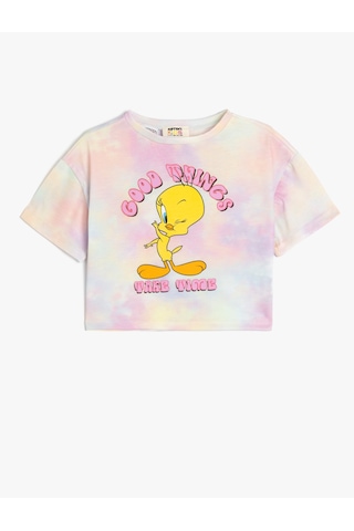 Koton Tweety Tişört Lisanslı Kısa Kollu Baskılı Bisiklet Yaka Pembe Desenli 5skg10064ak Pembe Desenli Pembe