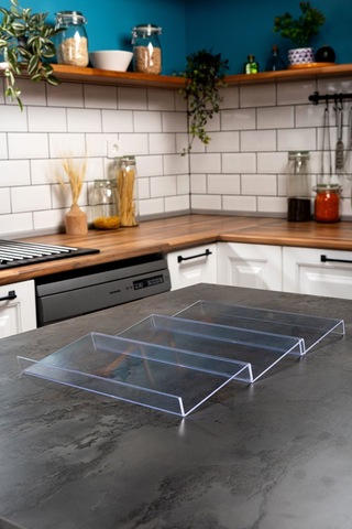 Mienda Home Pleksi Şeffaf 3 Adet Stand Baharatlık Standı Çekmece İçi Düzenleyici Organizer Şeffaf