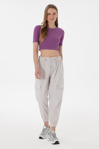 U.S. Polo Assn. Kadın Açık Gri Jogger Fit Kanvas Pantolon 50300356-VR001