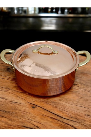 Pilav Tenceresi Bakır 20 Cm 2200 Ml