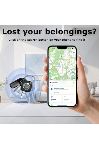 Geeroyoo 1 Adet Siyah Mini Bulucu Akıllı Kayıp Önleyici Cihaz