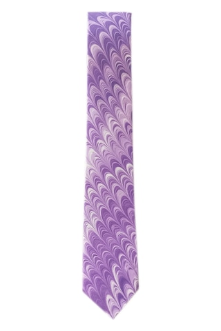 Elifebru Exclusive Handicrafts Ebru Sanatı El Yapımı Lila Mor Beyaz İpek Kravat Ikr 145 Çok Renkli