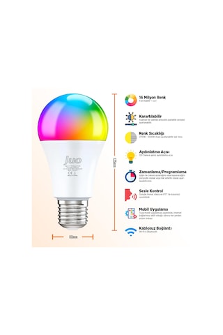 Juo Lumex Akıllı Ampul 11w Led Rgb Wifi & Bluetooth