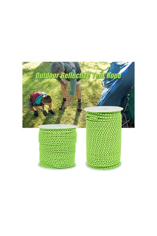 Monyee 50m 4mm Dış Mekan Çadır İpi, Yansıtıcı Tel Ve 6 Adet Alüminyum Gergi Regülatörü İle, Gece Güvenliği Ve Dayanıklılık Sağlar Çok Renkli