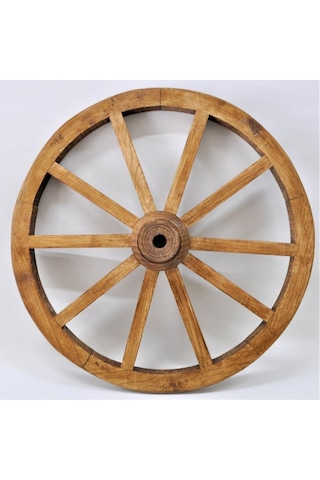 Otantik Ahşap At Arabası Tekeri 70 Cm.(Meşe Renk) Diğer