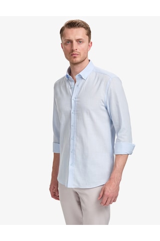 Pierre Cardin Erkek Açık Mavi Gömlek Desenli 50325355-vr003