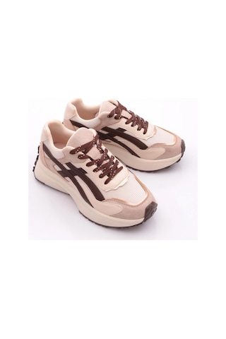Dgn 83147 Kadin Sneaker Ayakkabi Kahve Süet Multi