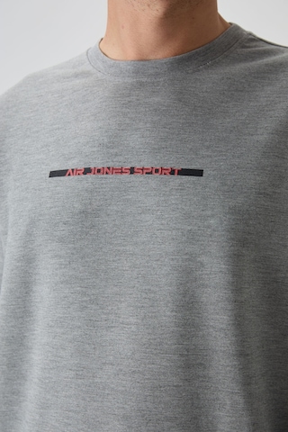 Tommy Life Gri Melanj Pamuklu Kalın Yumuşak Dokulu Comfort Fit Baskılı Erkek Eşofman Takım - 85239 GRİ MELANJ