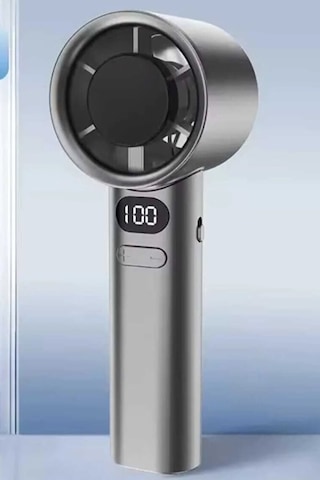 Şarjlı Turbo El Fanı Taşınabilir Mini Vantilatör Lcd Göstergeli 5 Kademe Hız Ayarı