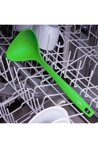 Lurch - Platin Silikon Çorba Kepçesi 28 Cm Yeşil - Yanmaz, Yapışmaz, Bükülmez, Çizmez, Tat Ve Koku Bırakmaz - 240092