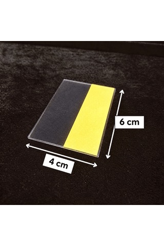 Cep Tipi Yapışkanlı Şeffaf Etiketlik 6x4cm U Tipi 50li Paket 50 Adet