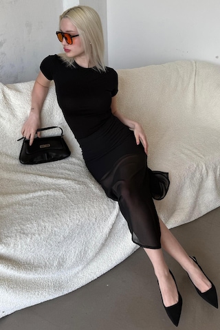 Madmext Madmext Siyah Şifon Kadın Etek Mg2340 Siyah