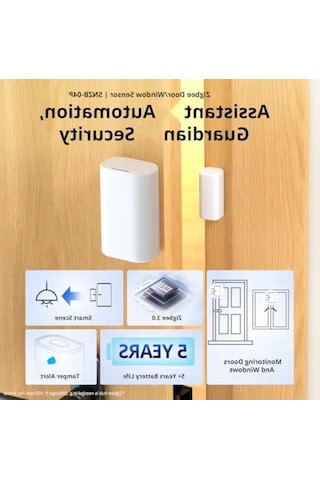 Zigbee Kapı Pencere Sensörü, 5 Yıl Pil Ömrü