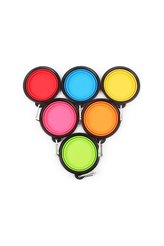 Sones Taşınabilir Pet Katlanır Besleme Kase Silikon Su Bulaşık Besleyici Köpek Seyahat Kase