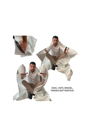 Cam Elyafı Fiberglass Yangın Battaniyesi 150x180 Cm Fire Blanket Cepli Model