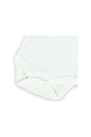 Novibaby 3'lü 18-24 Ay Jakarlı İp Askılı Ekru Bebek Atlet Body Zıbın Çıtçıtlı 100% Pamuk Ekru