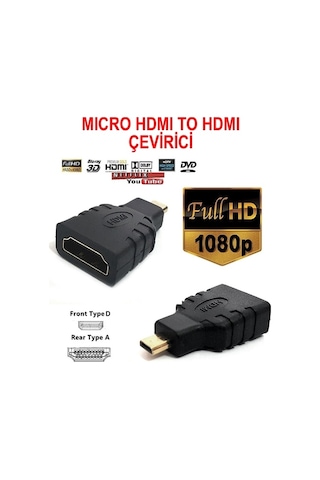 Micro Hdmi To Hdmi Çevirici Dönüştürücü Hdmi Adaptör Mikro BST-2025P