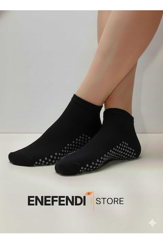 Nf Nd Enefendi 2 Çift Kaydırmaz Unisex Yoga, Pilates, Tavaf Çorabı Spor Patik Çorap Siyah Gri 36-40 Gri - Siyah