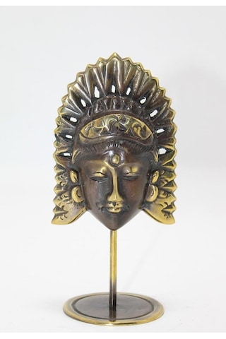 Masaüstü Pirinç Buddha Mask Figür