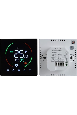 Ranyeek East2-16a Siyah Akıllı Wıfı Termostat, Elektronik Yeraltı Isı Kontrolü, Zamanlama, Akıllı Telefon Uzak Kontrol, Nem Ve Hava Durumu Takibi