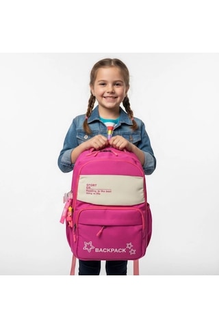 Backpack Çok Bölmeli Okul & Günlük Sırt Çantası Fuşya Backpack Çok Bölmeli Okul & Günlük Sırt Çantası Fuşya