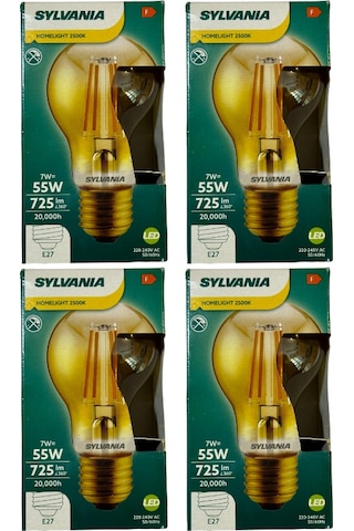 Sylvania 7w 2500k Sarı Işık E27 Duylu Rustik Led Ampul 4 Adet