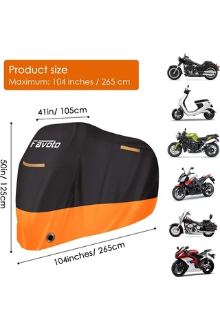 Favoto Xxxl Geliştirilmiş Motosiklet Brandası, Su Geçirmez, Rüzgar Ve Uv Korumalı Branda & Sele Örtüsü
