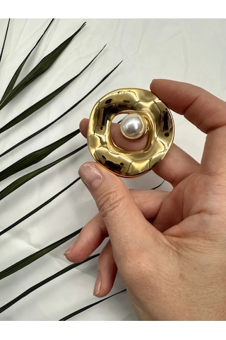 Best Price 34 Orijinal Şık İnci Broş 370345889 Altın Rengi