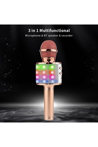 Ebitda Kablosuz Led Mikrofon, Bluetooth Hoparlör - Ktv Eğlencesi Mikrofonu