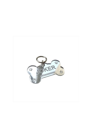 Negelsin Köpek Künye Isimlik Kemik Model Silver Aynalı
