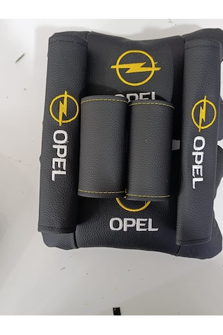 Opel Uyumlu Oto Boyun Yastığı +emniyet Kemer Pedi+kapı Tutma Kolu Koruyucu Sarı