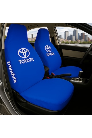 Toyota Uyumlu Ön Arka Koltuk Kılıfı Penye Servis Tipi Oto Koltuk Koruma Seti Mavi
