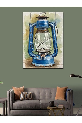 Kanvas Tablo Mavi Gaz Lambası 70cmx100cm