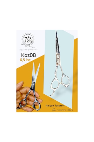 Koz08 6 İnç Profesyonel Saç Sakal Kesim Makası