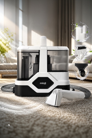 Mioji CN5 1200W 22000Pa Halı, Koltuk, Döşeme Yıkama Makinesi Beyaz Beyaz