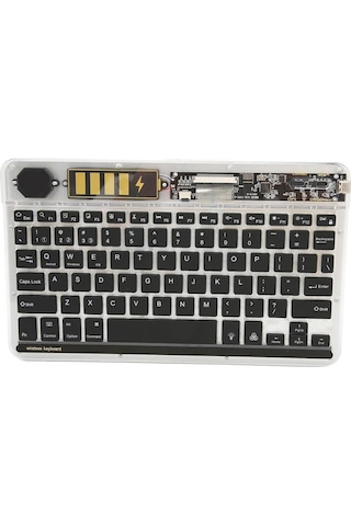 Valkyrie Rgb Bkz-30 7 Renk Bluetooth Şeffaf Türkçe Klavye - Android Apple Uyumlu iOS Windows - Şarjlı - 10 İnç - Multimedia - Ultra İnce Tasarım Bkz30