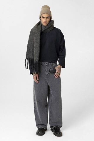 Vamos Super Baggy Fıt Jean V100-01 Gri