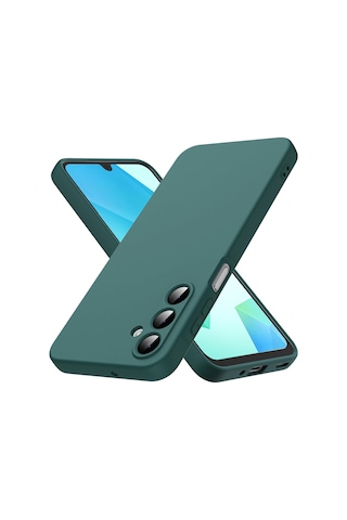 Samsung Galaxy A57 İle Uyumlu Kılıf Içi Kadife Lansman Tasarım Telefon Kılıfı Kapak Koyu Yeşil