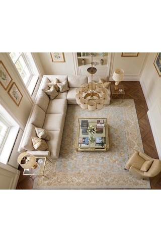 Armis Halı Semerkant 496c 200 X 290 Salon Halısı Gri - Krem - Mavi