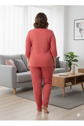 Kadın Büyük Beden Pijama Takımı Pembe