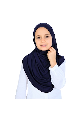 Modish Group Kız Çocuk Hazır Başörtüsü Pratik Penye Şal Tesettür Giyim Lacivert