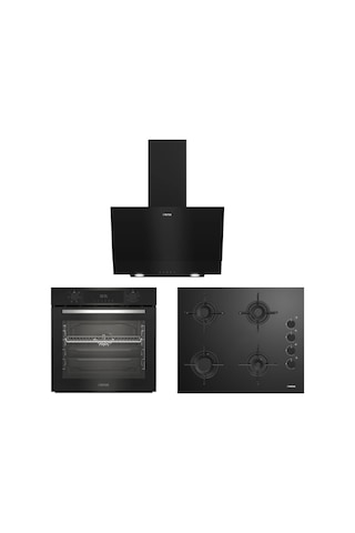 Altus ALA 322 B - 159 DB - 510 B Turbo Siyah Cam Ankastre Set