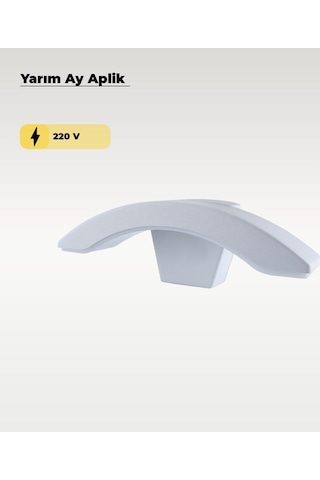 Beyaz Led Yarım Ay Aplik 3200k Sarı Işık Beyaz