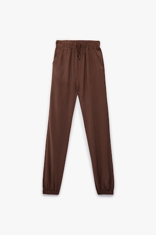 Koton Erkek Çocuk Beli Bağcıklı Viskon Karışımlı Jogger Pantolon Kahve