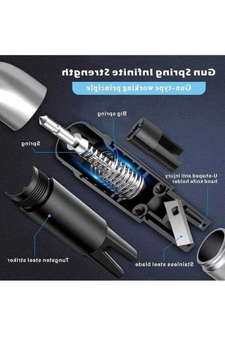 Novahub 2-in-1 Araba Acil Kaçış Aracı: Pencere Camı Kesici & Emniyet Kemeri Kesici, Emniyet Çekiç, Alüminyum Alaşım, Kompakt, Güvenli, Hızlı Kaçış