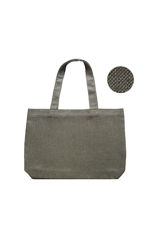 Hasır Dokulu Körüklü Kadın Kol Ve Omuz Çantası  Gümüş Kahve-1412