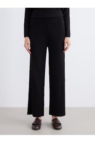 Lcw Comfort Siyah Beli Lastikli Kadın Triko Pantolon